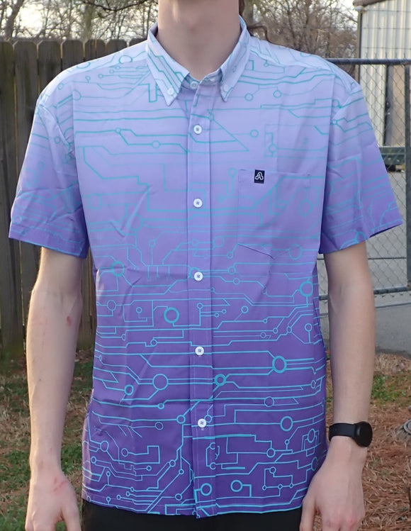 The Artistry x Tech Button-Up (Purple/White)